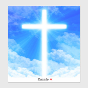 Cross of Light Jesus Christ Customizable Christian Aufkleber