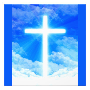 Cross of Light Jesus Christ Customizable Christian Fotodruck