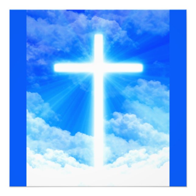 Cross of Light Jesus Christ Customizable Christian Fotodruck (Vorne)