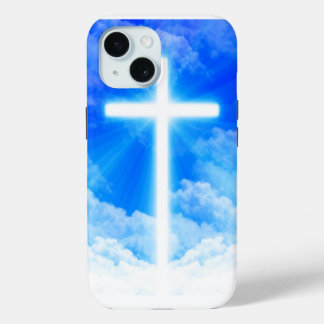 Cross of Light Jesus Christ Customizable Christian iPhone 15 Hülle