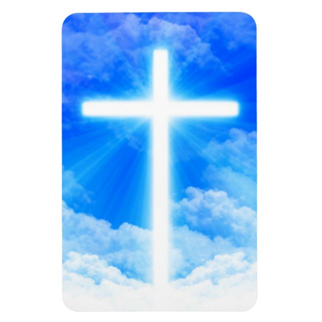 Cross of Light Jesus Christ Customizable Christian Magnet (Vertikal)