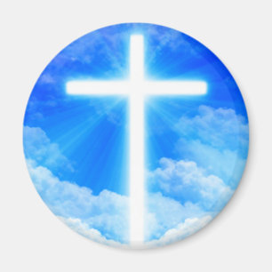 Cross of Light Jesus Christ Customizable Christian Magnet