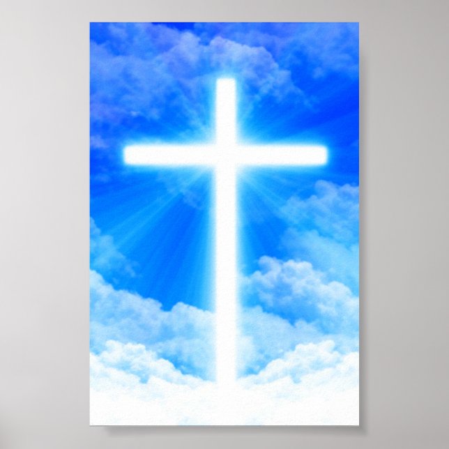 Cross of Light Jesus Christ Customizable Christian Poster (Vorne)