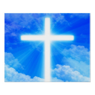 Cross of Light Jesus Christ Customizable Christian Poster