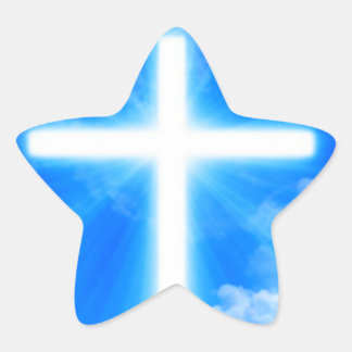 Cross of Light Jesus Christ Customizable Christian Stern-Aufkleber