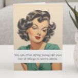 Cross off Dating Young Funny Sarcastic Karte<br><div class="desc">Dieses Design wurde mithilfe von digitaler Kunst erstellt und kann in dem Bereich personalisiert sein, der zur Verfügung gestellt wird, oder indem Sie den Klick wählen, um weitere Optionen anzupassen und den Namen, die Initialen oder die Wörter zu ändern. Sie können auch die Textfarbe und den Textstil ändern oder den...</div>