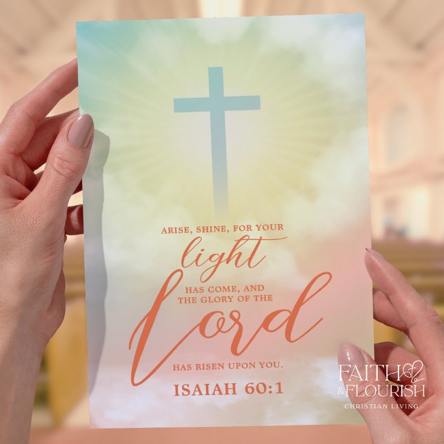 Cross Ombre Sky Clouds Scripting Church Bulletin (Von Creator hochgeladen)