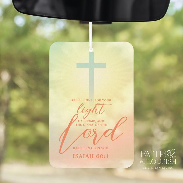 Cross Ombre Sky Clouds Scripture Bibel Autolufterfrischer (Von Creator hochgeladen)