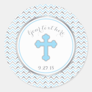 Cross-Party Sticker-Blau und Silber Runder Aufkleber