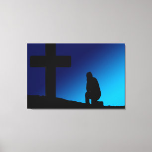 Cross Prayer Banner Leinwanddruck