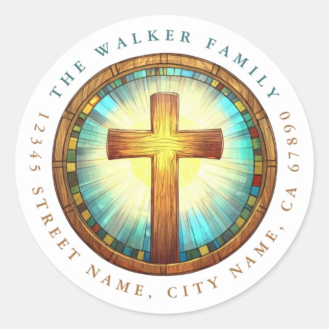 Cross Round Stickers (Vorderseite)