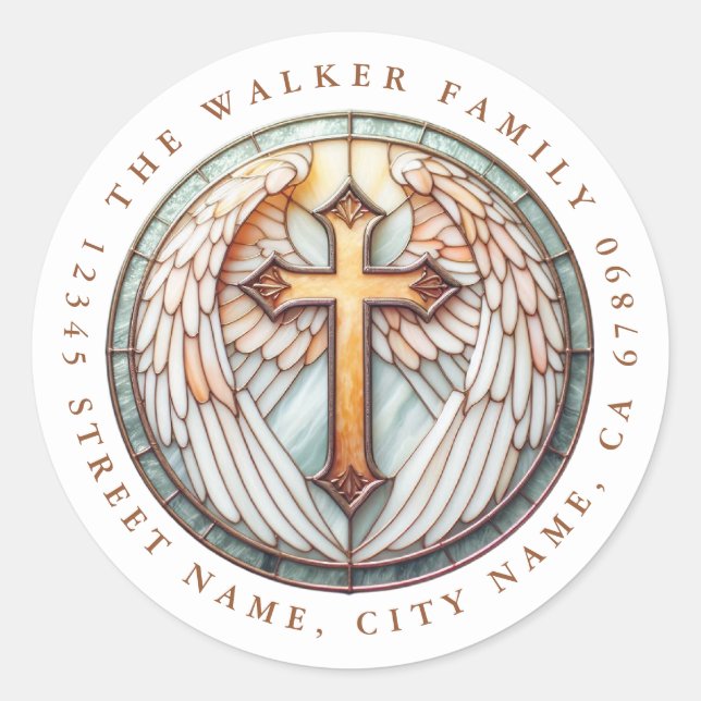 Cross Round Stickers (Vorderseite)