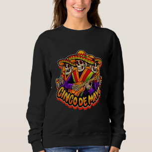 Cross Sonnenbrille Skull Mustache Cinco De Mayo Me Sweatshirt