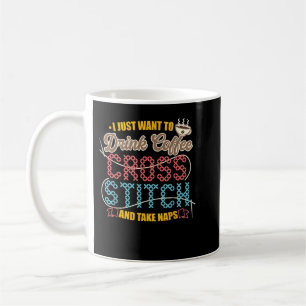 Cross Stitch Coffe Coffein Drink Kaffeetasse