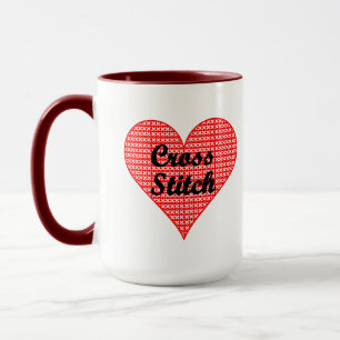 Cross Stitch Herz Tasse