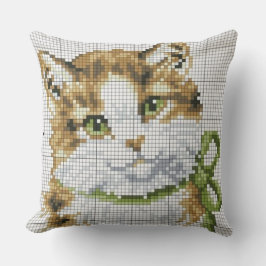 Cross Stitch Kitten Kissen