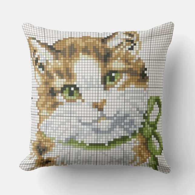 Cross Stitch Kitten  Kissen (Vorderseite)