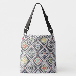 „Cross-Stitch Print“-Tasche Pint Tote Bag Tragetaschen Mit Langen Trägern