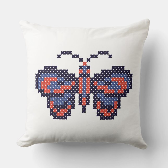 CROSS-STITCH-Schmetterling Kissen (Vorderseite)