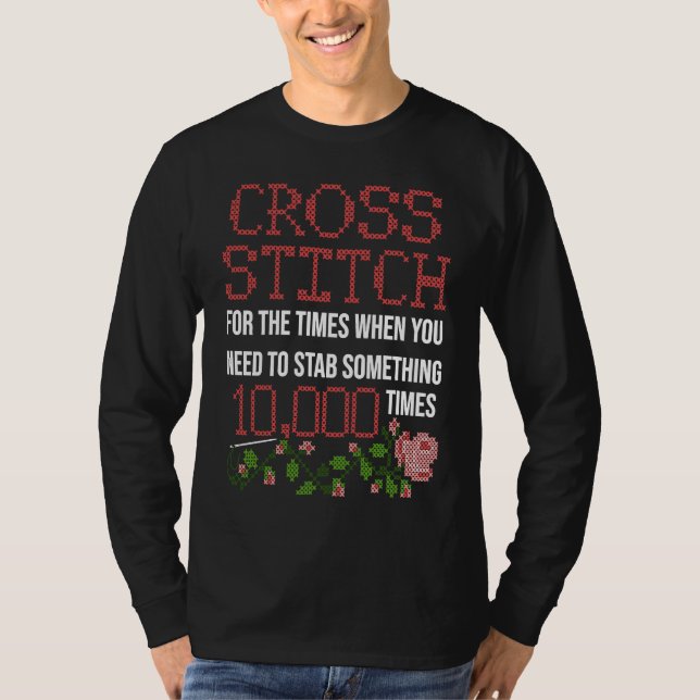 Cross-Stitch-Sprichwort Kreuzstitchers Crocheter S T-Shirt (Vorderseite)