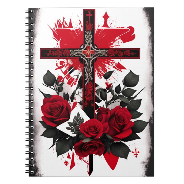 cross tattoo flower 7 notizblock (Vorderseite)