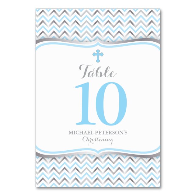 Cross Tischnummer Blue & Silver (Vorderseite)