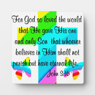 CROSS UND BUTTERFLY JOHN 3:16 DESIGN FOTOPLATTE