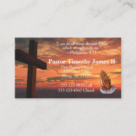Cross und Sunset Pastor Business Card Visitenkarte