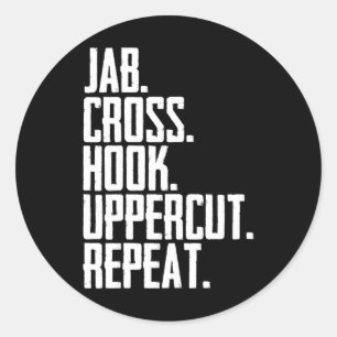 Cross Uppercut Wiederholen Kick Box Sport Boxing M Runder Aufkleber