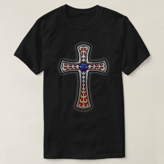 Cross Vintage Retro Blaue Edelstein T-Shirt