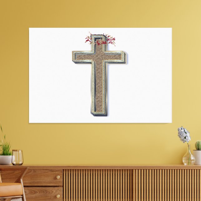 Cross Wall Art mit weißem Hintergrund Leinwanddruck (Insitu (Wohnzimmer))