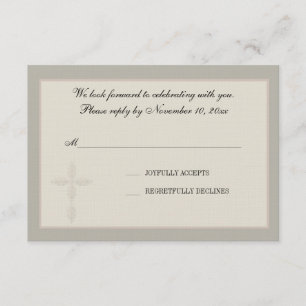 Cross Watermark Religious Response Card Einladung
