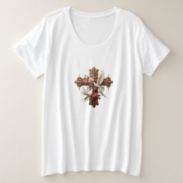 Cross with Doves - Christian Faith Inspirational D Große Größe T-Shirt