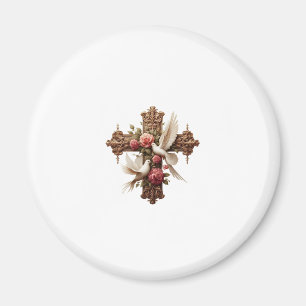 Cross with Doves - Christian Faith Inspirational D Magnet