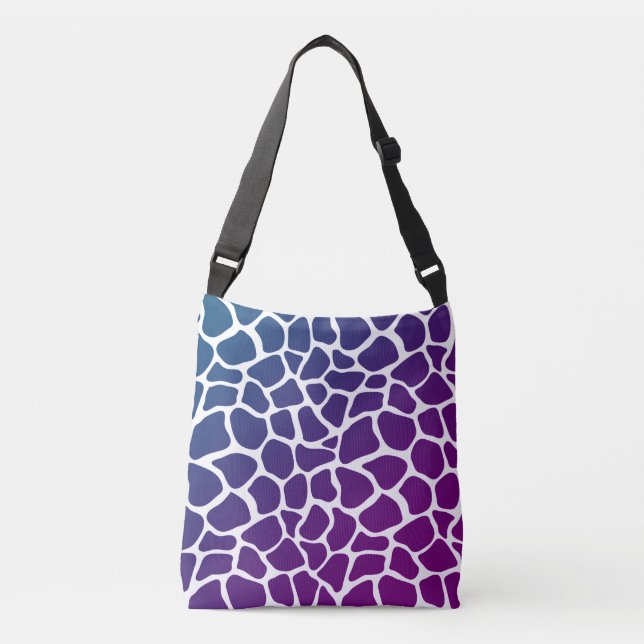 Crossbody Bag - Animal Print Giraffe Lila Tragetaschen Mit Langen Trägern (Vorderseite)