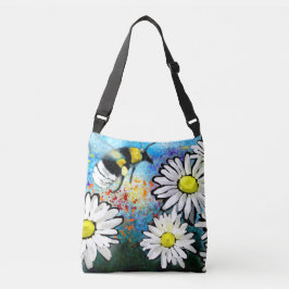 Crossbody Bag Purse - Whimsical Bee & Daisical Art Tragetaschen Mit Langen Trägern