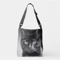 Crossbody Handtasche des schwarze Katzen-Felsens