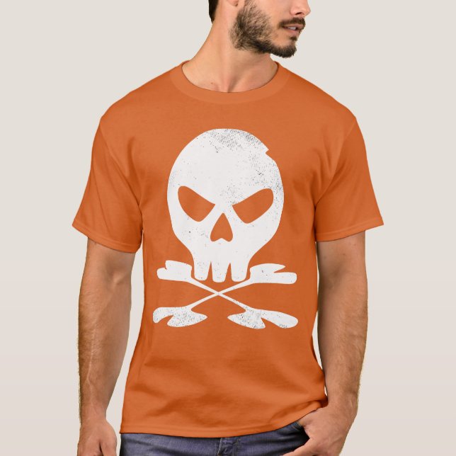 Crossbone Halloween Skeleton Silhouette Goth Punk T-Shirt (Vorderseite)