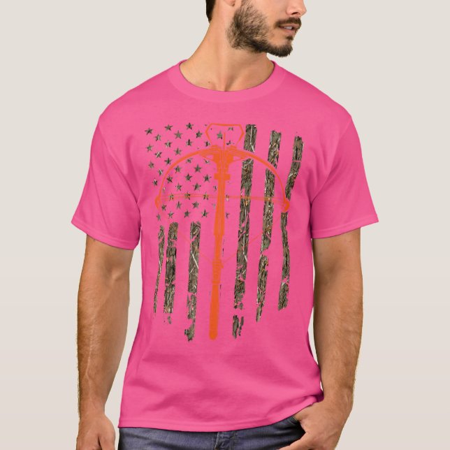 Crossbow Archery Bow Junting Camouflage American F T-Shirt (Vorderseite)