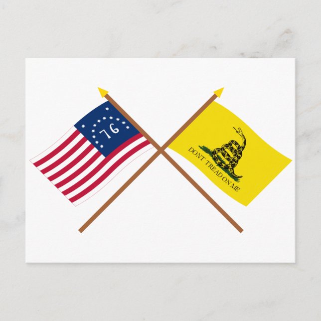 Crossed Bennington und Gadsden Flags Postkarte (Vorderseite)