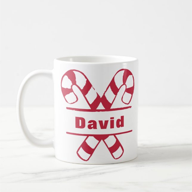 Crossed Candy Canes Weihnachten Kaffeetasse (Links)