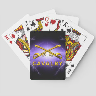 Crossed Cavalry Sabers Black Lighting Spielkarten