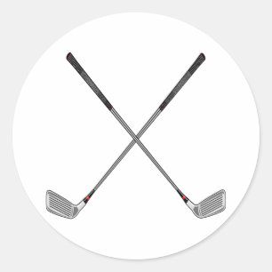 Crossed Clubs Runder Aufkleber