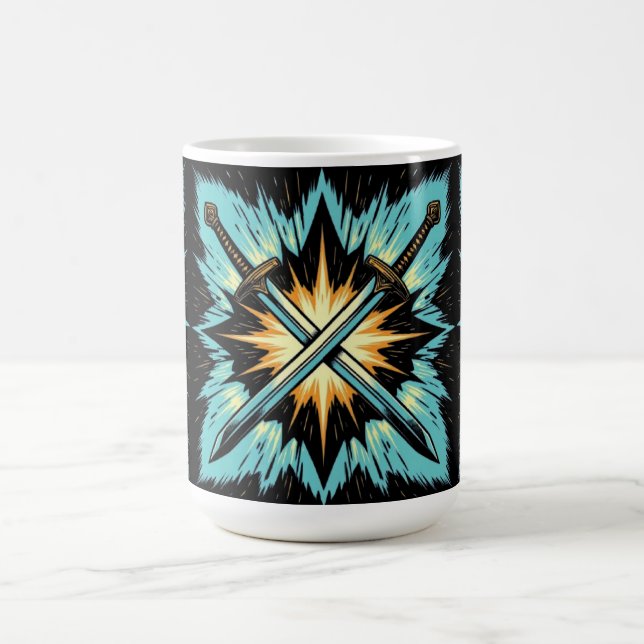 Crossed Fantasy Arrows with Glowing Energy – Dynam Kaffeetasse (Mittel)