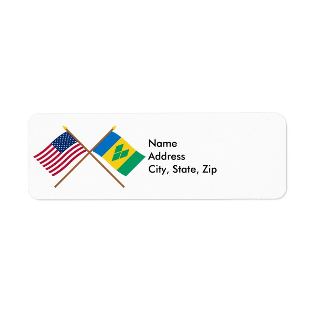 Crossed Flags von den USA und St. Vincent (Vorne)