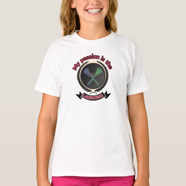 Crossed Lacrosse Sticks Ball Passport Spiel T-Shirt (Vorderseite)