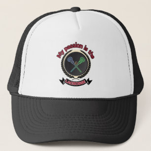Crossed Lacrosse Sticks Ball Passport Spiel Truckerkappe