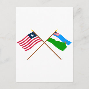 Crossed Liberia und Grand Gedeh Landkreis Flags Postkarte