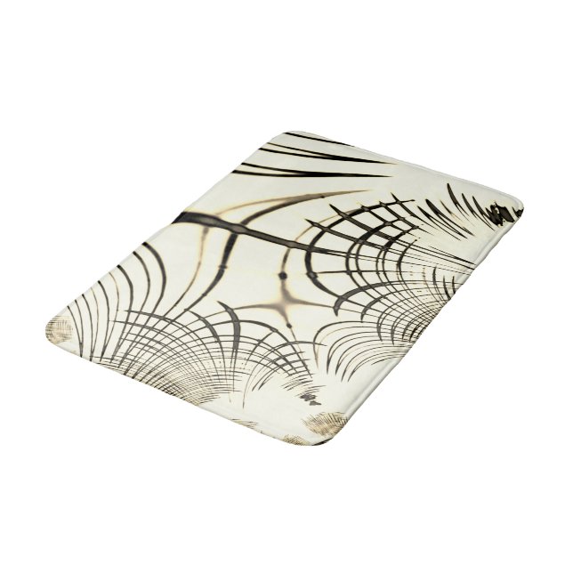 Crossed-nut-braune oder khaki gebogene Spuren in B Badematte (Schrägansicht)