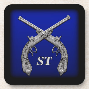 Crossed Pistols Personalisiert Square Untersetzer